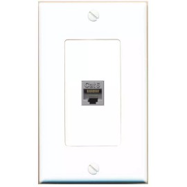 RiteAV CAT6-GRAY Decorative 1 Port Wall Plate [White]