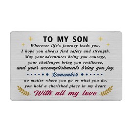 Inspirational Gifts for Son - Son Engraved Wallet Card - Son Gifts from Mum Dad for Birthday Graduation Christmas