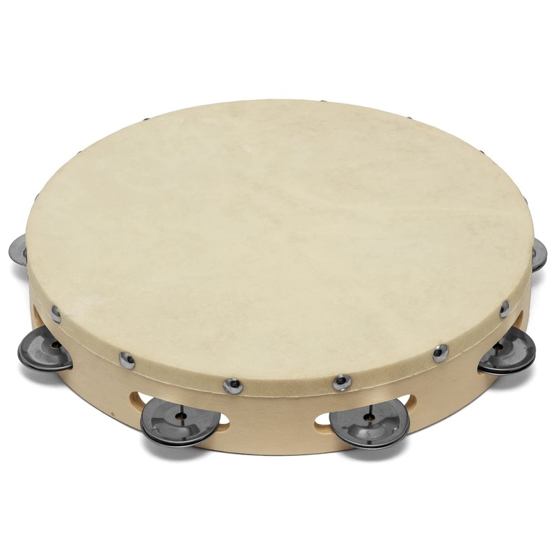 Tiger TAM91-12 Wooden Tambourine with Natural Drumhead - 12 Inches