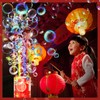 Ivtivfu Fireworks Bubble Machine, Automatic Fireworks Bubble Maker with Lights