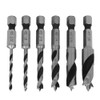 Bestgle 6 Pcs Brad Point Drill Bits, 1/4 Inch Hex