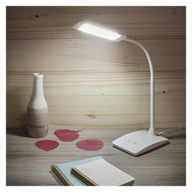 EMOS EDDY LED Table Lamp, 6 Watt, Max. Brightness 480 lm, Adjustable Light Colour 3000 K/4500 K/6800 K, Lifespan 30,000 Hours, White, Ra>83