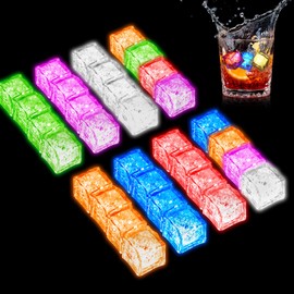 160 Pack Multi Color & Solid Color Led Ice Cubes Set - Light Up Ice Cubes for Drinks - IP67 Waterproof Glowing Cube - Elevate Your Drinks for Club Bar Party Birthday Wedding Anniversary