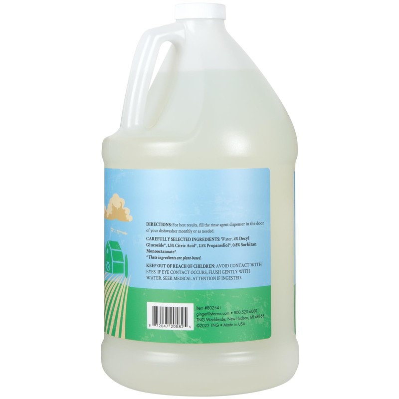 Ginger Lily Farms Botanicals Plant-Based 4-In-1 Dishwasher Rinse Aid, 100%