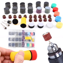 268 PCS 1 Inch Wet Dry Sanding Discs and Drums, 60 to 10000 Grit Wet Dry Sandpaper Micro Sand Paper with 1/8" Shank Backing Pad, fit for for Drem-el Rotary Tool, for Auto Wood Metal Jewelry Resin