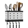 Utensil Holder Stainless Steel Wall Mount Chopstick Draining Storage Shelf