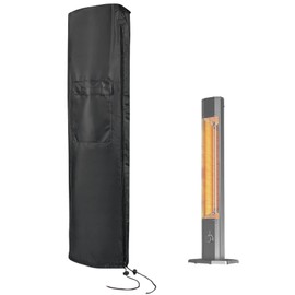 Andacar Patio Heater Covers for HAIMMY 42in Heater, Waterproof Outdoor Electric Heater Cover with Zipper Heavy Duty Storage Cover for Patio Outside Home Use - 10.2"L×12.6"W×41"H, Black