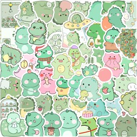 Cartoon Dinosaur Stickers for Laptop (50 Pieces), Gift for Children, Teenagers, Adults, Boys, Cartoon Dinosaur Stickers, Waterproof Vinyl Stickers for Scrapbooking, Skateboard, Car, Luggage