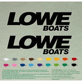 Pair of Lowe Boats Compatible Replacement Decals Vinyl Stickers Boat Outboard Motor Set of 2 (18", Black 070)