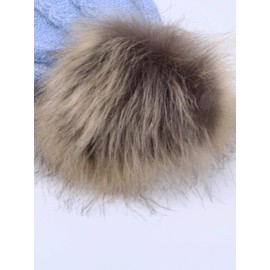 NATUST Womens Hat Scarf Gloves Set Winter Thicken Knitted Beanie Soft Long Scarf Touchscreen Gloves Lining Thermal Pom Pom Hats Blue