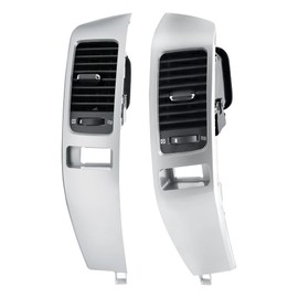 2pcs Center A/C Dash Air Vent Trim Panel With Grille, Console Outlet Insert Frame, Fit for 2003-2009 Lexus GX470, for Land Cruiser Prado 120 Replaces# 55474-60040 55475-60040 (Silver)