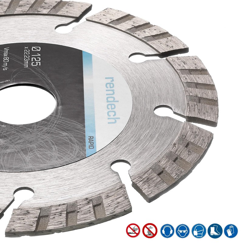 Rendech® Rapid Diamond Disc 125 mm for Granite, Concrete, Stone,
