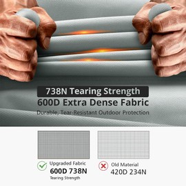 Explore Land Outboard Motor Cover - Waterproof 600D Heavy Duty Boat Engine Hood Covers - Fit for Motor 115-225 HP, Grey