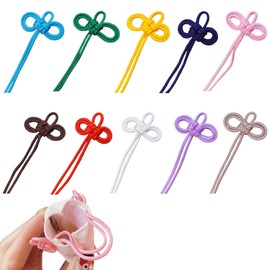 LKCCTK Double Leaf Knotted Amulet Cord, 15.7 inches (40 cm), Pack of 10, Nylon Bookmark Cord, Braided, Decoration, Handmade, New Year, Mid Autumn Festival, Symbolic of Good Luck and Peace