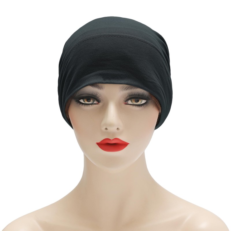 ZLYC Satin Lined Hijab Cap for Women Tie Back Hijab