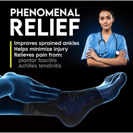 Langov Ankle Brace Compression Sleeve Ankle Unisex Compressor Brace Pair Small