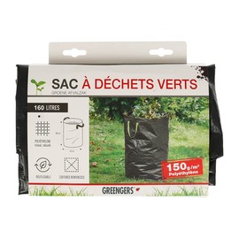 Greengers - Garden waste bags - Green waste bag large volume 200 litres, garden waste bag 200 litres, garden waste bag 200 litres, 1 bag - 2 handles, self-stable bag - diameter 45 x H 100 cm