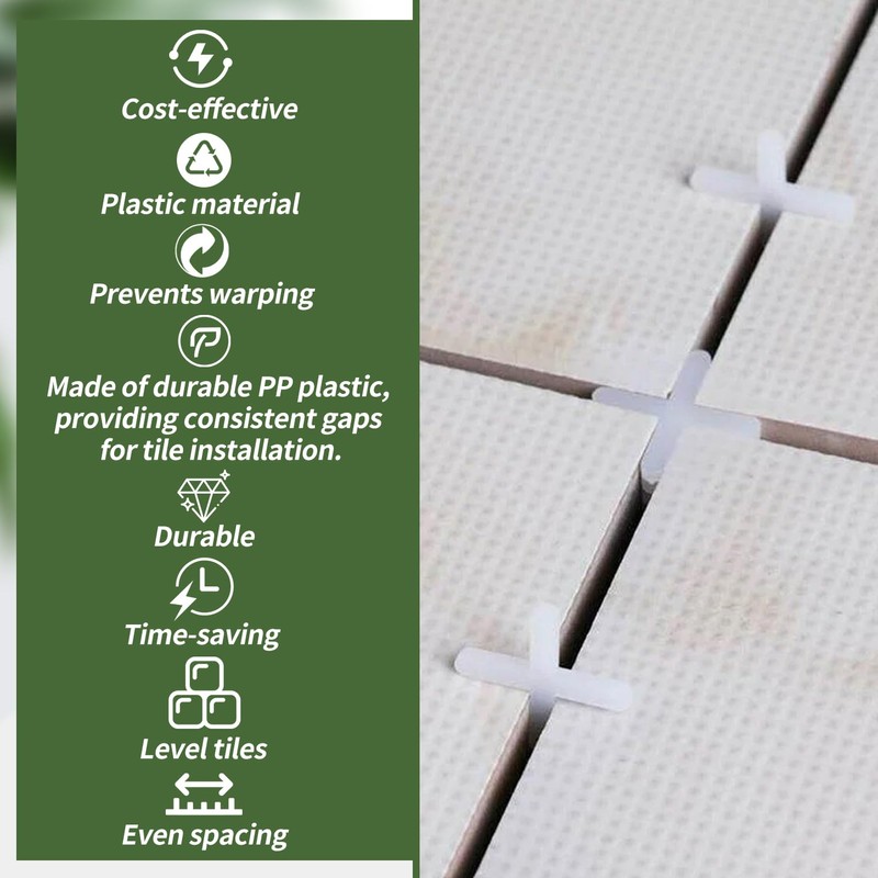 IGXX 500 Pieces Tile Spacers, 4mm Tile Spacers, Decorative Tiles,