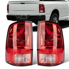 Autoverve Tail Lights Fit Dodge Ram 1500 2500 3500 2009 2010 2011 2012 2013 2014 2015 2016 2017 2018 Rear Brake Back Up Cover Taillights Lens Assembly Left Driver Right Paeenger Side (Lamp Included)