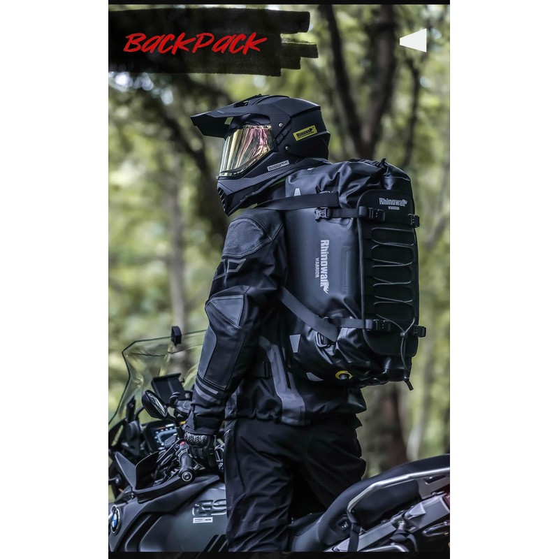 Rhinowalk Motorcycle Saddle Bag 65L – Extra-Large Waterproof Touring Tail