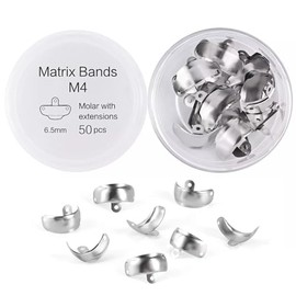 LA MIERE - Bandas de matriz dentales contorneadas seccionales, matrices de metal contorneadas seccionales, anillo de abrazadera de níquel titanio, anillo de resina, anillo de clip de 6,5 mm,