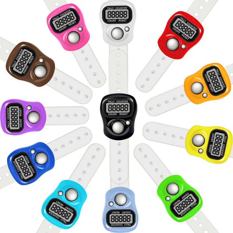 RINVEE 12PACK Electronic Finger Clicker Counter 5-Digit LCD Hand Tally
