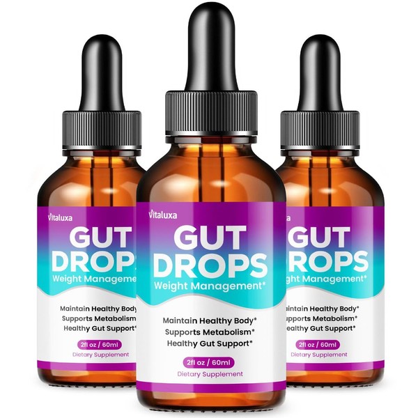 Vitaluxa (3 Pack) Gut Drops Liquid Drop Supplement with Pumpkin