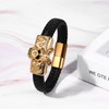 Flonge Skull Braided Leather Bracelet: Punk Skull Pendant Cuff Bracelets