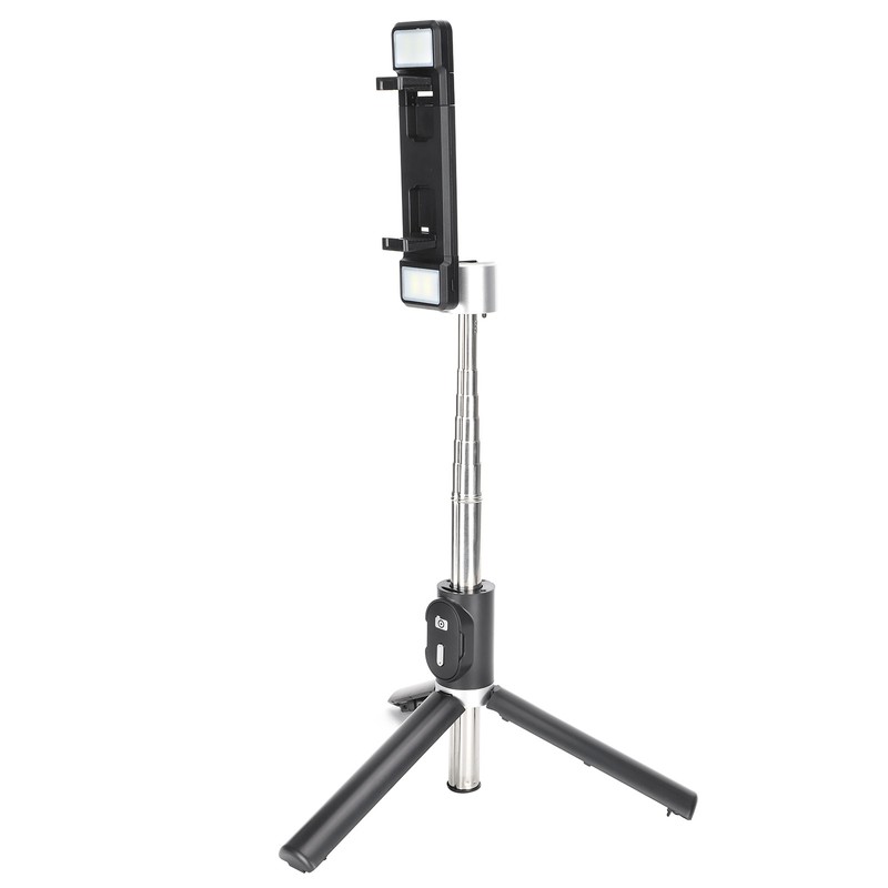 Tripod Selfie Stick with Light Mobile Phone Wireless Bluetooth Foldable
