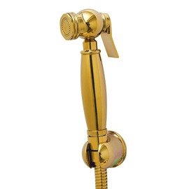 AYIVG Bathroom Brass Gold Wall Mount Hand Held Shower Bidet Shattaf Sprayer Set Toilet Handheld Bidet Shower Spray Wall Bracket Hose