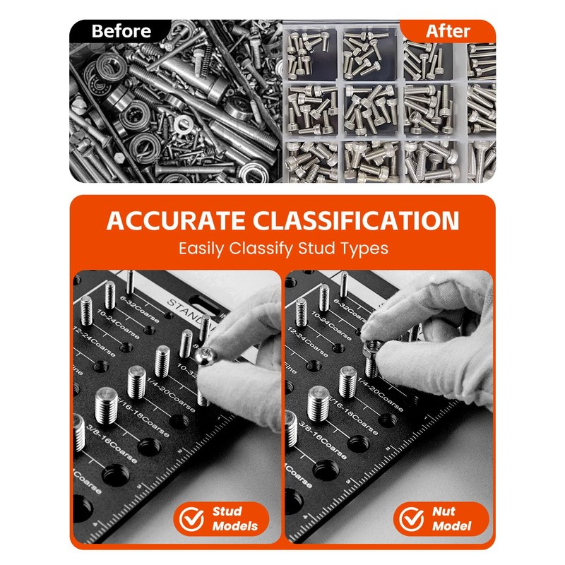 42 Thread Checker Standard and Metric Kinok Bolt Size and