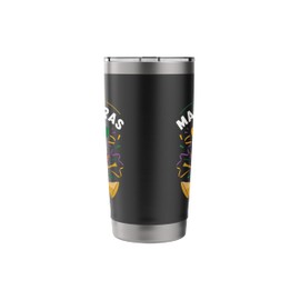 Fun Mardi Gras with Festive Feather Mask and Trumpets Stainless Steel Insulated Tumbler