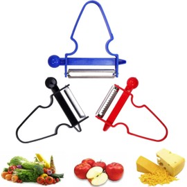 Potato Peelers (Set of 3) with Steel Blade. Vegetable Peeler. Veg Peeler. Potato Peelers for Kitchen. Light Speed Peeler. Apple Peeler