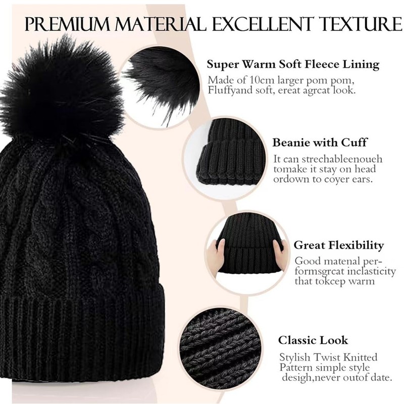 Winter Knit Beanie Hat