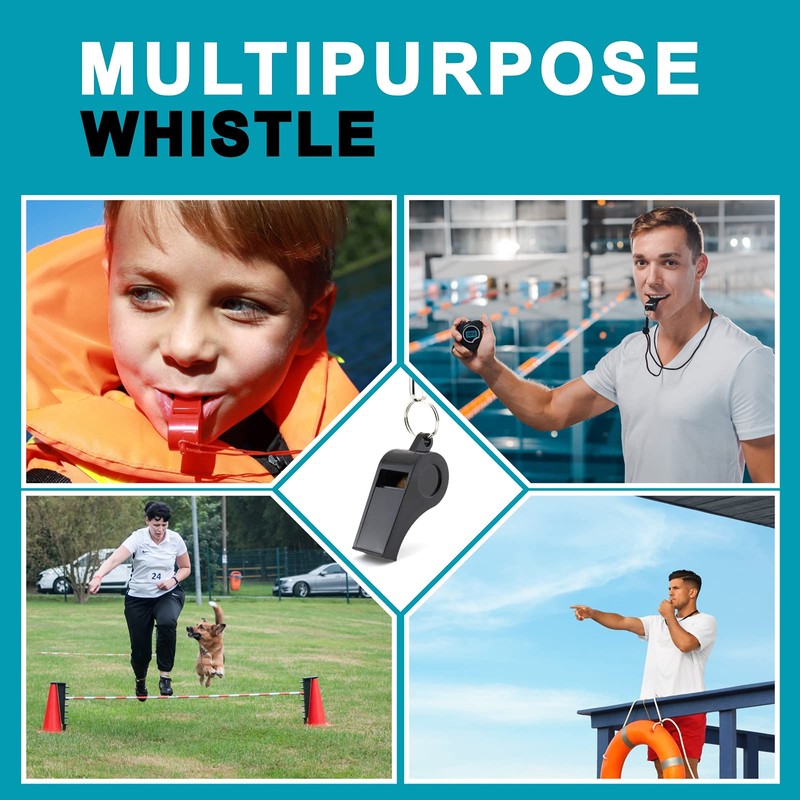 AMBITIONJUMP Whistle, 8 Pack Plastic Whistles for Coahes, Loud Crisp