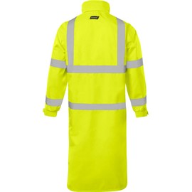 Ironwear 9520 Hi-Visibility ANSI Class 3 Rain Jacket with tuck-away hood and Reflective Stripes
