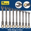 YIYEIE 9PCS Flex-Head Ratcheting Wrench Set, SAE 5/16, 11/32, 3/8,