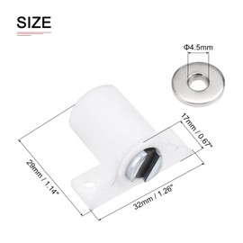DTGN 29x32mm(LxW) Magnetic Touch Latch - 2 Pack - Good for Kitchen Cupboard Drawer Furniture - Plastic Magnetic Catch Latch Closures - White
