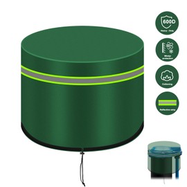 Green Well Pump Cover (Protects Down to 5°F), Round Insulated Well Pump Cover, Decorative Well Pump Covers with Reflective Strips,Hide Your Water Well Pump Head and Improve Curb Appeal (8"Dia x 12"H)