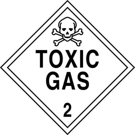 Accuform MPL206CT10 PF-Cardstock Hazard Class 2 DOT Placard, Legend "Toxic Gas 2" with Graphic, 10-3/4" Width x 10-3/4", Black on White (Pack of 10)