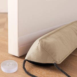 Joypea 38" Door Draft Stopper for Bottom of Door, Under Door Gap Filler with Removable Cover up to 3 Inches, Weighted Bottom of Door Barrier for Noise, Air, Wind and Light, Beige