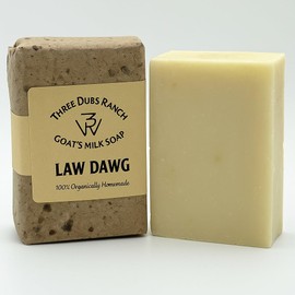 Three Dubs Ranch Law Dawg: Handmade All-Natural, Goat Milk Soap Bars made with Tallow, For Hands & Body. Redwood, Grapefruit, Coffee scented Soap Bars. Made in Texas. (3.5 oz Bar 3 Pack)