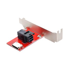 cablecc PCI-Express 4.0 Mini SAS HD SFF-8643 to Oculink SFF-8611 SFF-8612 PCBA Female Adapter with Bracket