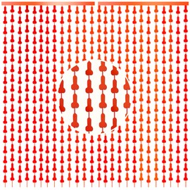 Fringe Curtain Streamers Backdrop Curtains for Bachelorette Party Decorations Wedding Bridal Shower Decor Hen Party Backgrounds Photo Shoot Props-2 Pack of 3.3x6.6ft（Red）