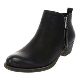 LONDON FOG Women's Tina Ankle Bootie Black Wide 8