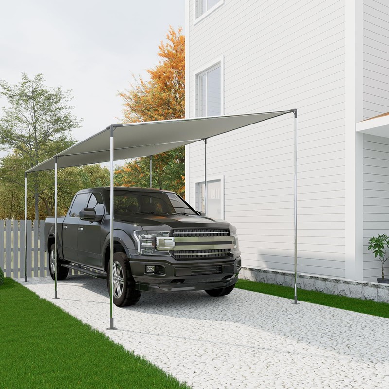 ICITYWALL 6 Leg Carport Kits，Slant Roof Canopy Fitting Kit with