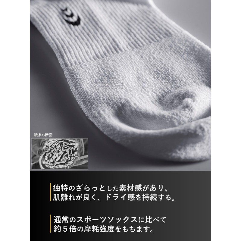 Goldwin GC25105 Running Socks, Paper Thread, Dry Socks, Reduces Stuffiness,