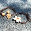 Brown Teddy Bear Point Hair Tie Elastic Black (WFFV7CC) / 브라운 곰돌이 포인트 머리끈 고무줄 검정 (WFFV7CC)