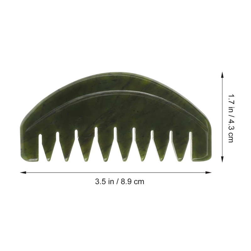 Lurrose Jade Hair Combs Scraping Comb Jade Massage Comb Head