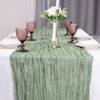 LVEFIT Sage Green Cheesecloth Table Runner 13.3ft Long Gauze Table